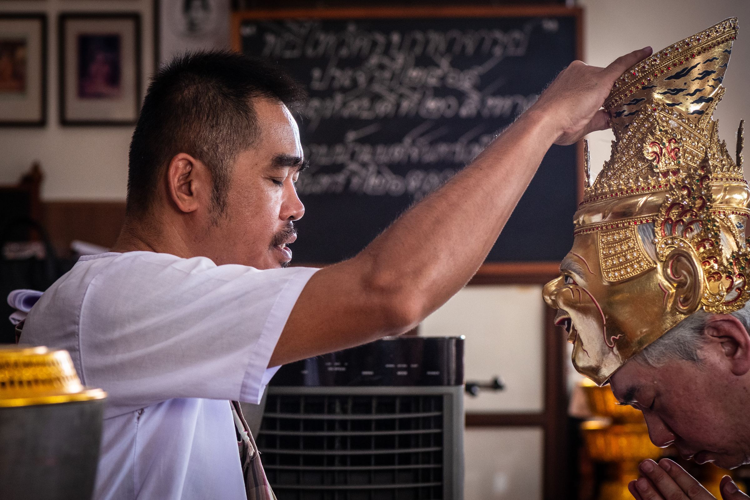 A blessing ceremony inside the sanctuary